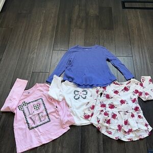 Bundle of toddler girls longsleeve thin t- shirts